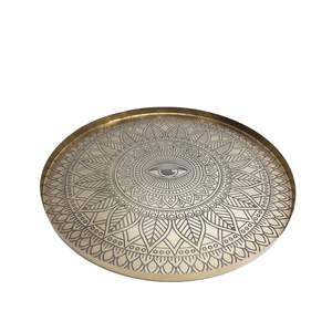 Plato para colgar en la pared de hierro decorativo para el hogar, chapado en oro para decoración de eventos y mesa, hecho a mano, venta al por mayor a granel - Product Image 1