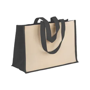 Borse Promozionali Personalizzabili in Cotone e Juta con Fodera Interna Morbida per Shopper - Product Image 2