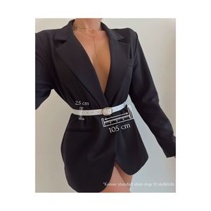 Ceinture à boucle ovale pour femmes, pour pantalons, vestes, robes et chemises - BLANCHE - Product Image 1