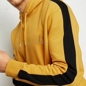 Sweat à capuche personnalisé pour hommes en coton épais patchwork, fermeture éclair de couleur contrastée, sweat à capuche imprimé, OEM/ODM disponible - Product Image 6