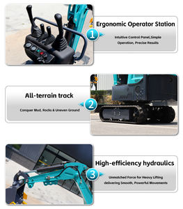 高効率ZNW 12ミニショベル、13回転/分スイング、1200mm掘削深度。 長時間の造園作業のための全地形対応トラック - Product Image 6