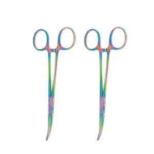 2 pinces hémostatiques Kelly Premium 5.5 "courbées avec poignée de verrouillage Rainbow Surgical - Product Image 2