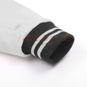 Nouvelle veste d'université pour hommes de différentes couleurs avec style de poche et veste à manches en cuir à prix raisonnable - Product Image 5