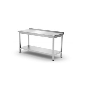 HENDI Bolted <b>Wall</b>-<b>Mounted</b> <b>Table</b> with Shelf 1200x600x850 mm Depth Kitchen Line Storage 600 mm - Product Image 1