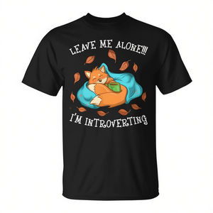 Camiseta Leave Me Alone I'm Introverting, color negro, unisex, talla M para adultos, estampado de dibujos animados, 100% algodón, transpirable, para todas las estaciones - Product Image 2