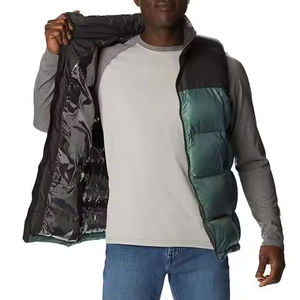 Chaleco de invierno personalizable para hombre, ligero, cálido, con burbujas, sin mangas, de talla grande, OEM disponible - Product Image 5