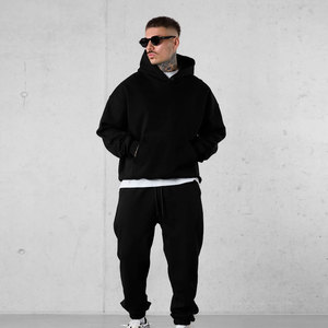 Custom <b>Sweat</b> Suit <b>Set</b> Heavyweight 100% Cotton Fabric High Quality Blank Hoodie and Jogger Tracksuit OEM Unisex Factory Supply - Product Image 1