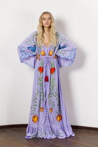 Robe longue élégante à imprimé Floral pour femmes, tenue longue à volants - Product Image 3