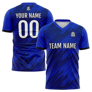เสื้อฟุตบอลสั่งทำพิเศษ แขนสั้น ชุดฝึกซ้อมทีมกีฬา ปรับแต่งได้ 100% โพลีเอสเตอร์ ป้องกันรังสียูวี ยืดหยุ่นได้ - Product Image 2