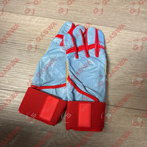 Gants de frappe de baseball Softball en cuir tout neuf professionnel bleu clair avec manchette à longue sangle nouveau Design - Product Image 6