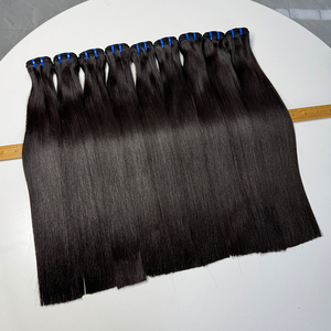 Natural Black Silky Bone Straight Bundles Human Hair Full Ends 100g Double Weft Hair For <b>Sew</b> In And Custom Wigs - Product Image 4