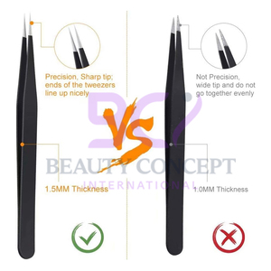 บริการ OEM แหนบต่อขนตาสีดำแหนบสแตนเลสคุณภาพดี - Product Image 4
