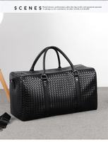 Sac de voyage en cuir pour hommes modèle double business noir personnalisé nouvelle mode