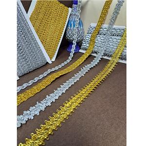 Decorative Metallic Cotton Polyester <b>Lace</b> <b>Ribbon</b> for Apparel Dressmaking Blouse Dupatta Saree Cushion Use Available for Sale - Product Image 1