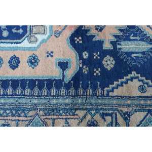 Alfombra Turca de 1.9x4.8 pies, Alfombra Vintage de Lana con Bordes Azules y Marrones - Product Image 5