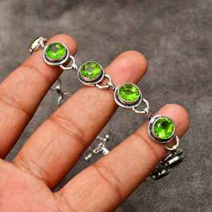 Peridot Gemstone Silver <b>Bracelet</b> 925 Sterling Silver Handmade Jewelry <b>Bracelet</b> Gift for Her Gift for Mom Everyday Jewelry - Product Image 3