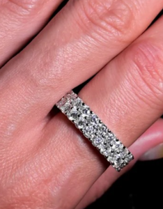 Anillo de Plata de Ley 925 con Moissanita VVS1, Anillo de Tenis con Moissanita, Anillo de Bodas, Regalo para Ella - Product Image 2