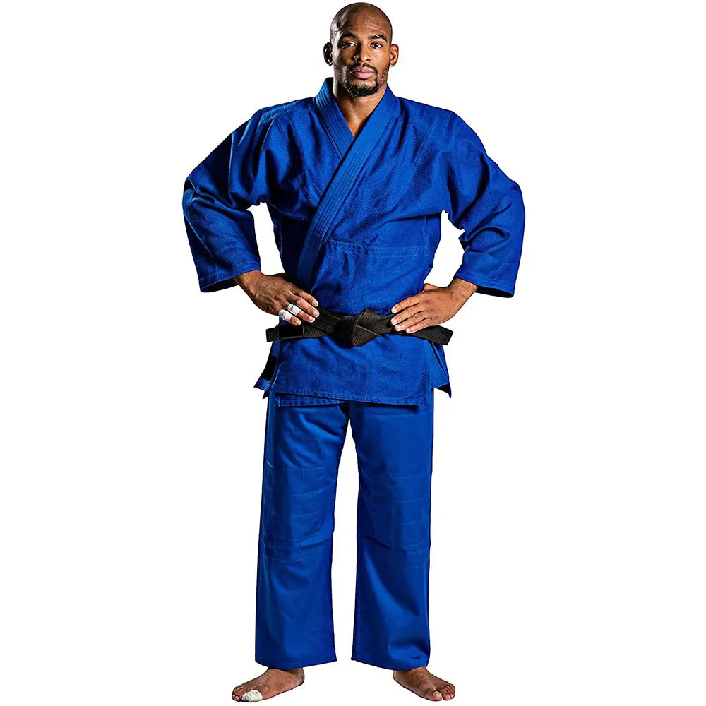 Uniforme de karaté en coton bleu martial léger en polyester de haute qualité personnalisé vente