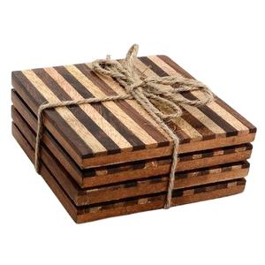 Posavasos de madera actualizado, decoración de mesa de pago, posavasos de boda, rectangular, creativa, de aislamiento - Product Image 5