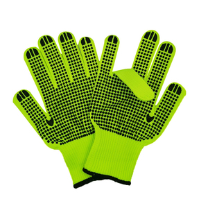 Gants de travail de jardin en maille de nylon et polyester de haute qualité 13G avec points en caoutchouc PVC mini, antidérapants - Product Image 4