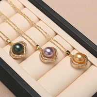 Set Perhiasan Mutiara Bentuk Mata Kalung dan Anting Stud 10mm 8mm Zirkon Mikro Hadiah Wanita JadeRitual