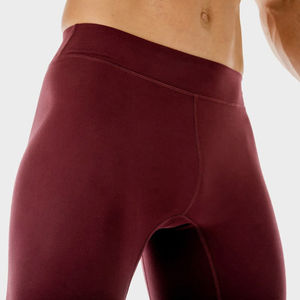 Leggings de compression sur toute la longueur pour hommes Vêtements de fitness en couleur unie avec logo à la taille Nouveau design - Product Image 5