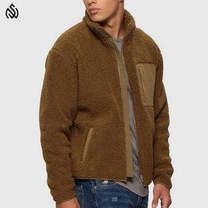Customized Reversible Winter Sherpa <b>Fleece</b> Wholesale Fur Streetwear <b>Teddy</b> Outdoor Polar Sherpa <b>Fleece</b> winter <b>jacket</b> for Men - Product Image 3