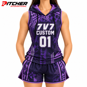 Maillots de football américain pour femmes en gros, conception personnalisée, séchage rapide, tenues d'équipe pour acheteurs américains, faible MOQ - Product Image 5