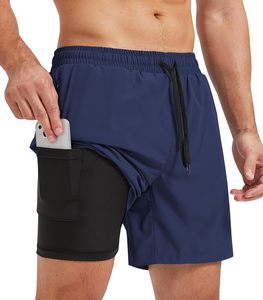 Shorts de sport pour homme personnalisés, couleur unie, style décontracté, été, anti-transpiration, avec poche, 100% polyester, logo, écologiques - Product Image 1