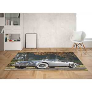 Alfombra Vintage con Diseño de Jaguar: Decoración Automotriz Retro, Alfombra Impresa, con Pelo Suave - Product Image 3
