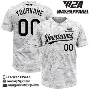 Maillots de baseball et de softball personnalisés à deux boutons Vêtements de sport respirants pour hommes, femmes et jeunes avec numéro de nom cousu et logo - Product Image 4