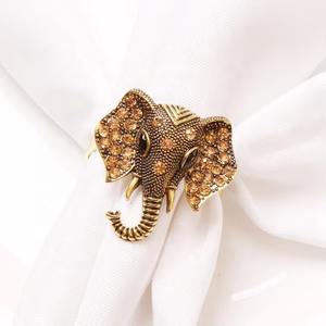 Unique <b>Elephant</b> Face Napkin Ring Holder for Ethnic <b>Table</b> Decor Wedding Events Parties Hotel Dining Stylish Accent Piece - Product Image 2