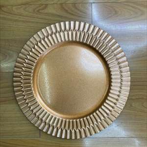 Assiette de présentation en métal gaufré, couleur or et cuivre, haute qualité, pour mariages, fêtes ou autres occasions - Product Image 5