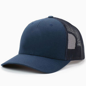 Casquette de haute qualité à 5 panneaux pour hommes Style sportif classique Logo brodé en 3D personnalisé Casquette de camionneur en maille éponge - Product Image 1