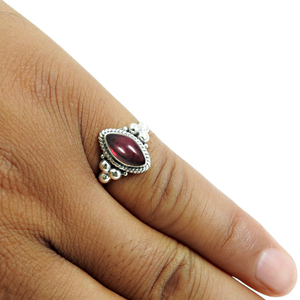 925 argent Sterling naturel grenat pierre précieuse Marquise grappe Artisan bague pour les femmes à la main produit Premium bijoux faits à la main - Product Image 4