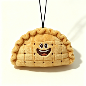 Customized Empanada Plush Pouch, Dumpling Shaped Plush Coin <b>Purse</b> , Food‑Themed Plush Zipper Bag - Product Image 3