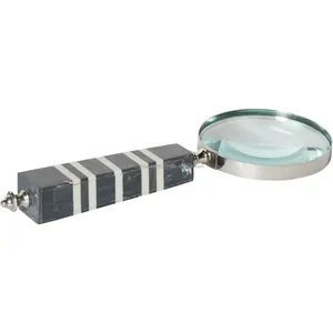 Loupe à manche en métal durable avec lentille cristalline pour la lecture de timbres de bijoux de pièces de monnaie et le travail d'artisanat détaillé - Product Image 2
