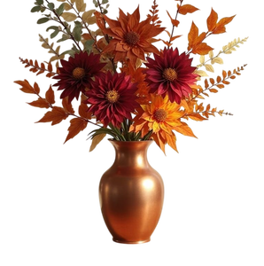 Vase décoratif en cuivre de qualité supérieure avec plante artificielle pour la décoration contemporaine de la maison et de l'hôtel - Product Image 2