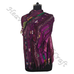 Recycled <b>Silk</b> Sari 15 Strips Designer Handmade <b>Scarves</b> Stole Shawls SC617 Fine <b>Silk</b> Wholesale Recycled <b>Vintage</b> Sari Female <b>Scarf</b> - Product Image 3