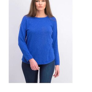 เสื้อถักผ้าฝ้ายมาร์เลดชายโค้งสำหรับผู้หญิง แบรนด์แคร์น สกอตต์ สีน้ำเงิน ไซส์ X-Small - Product Image 1