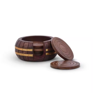 Wholesale square Round <b>Wooden</b> Tea Coffee Blank Natural Wood <b>coaster</b> by crescent crafts - Product Image 5