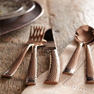 Couverts de luxe réutilisables en or Rose, ensemble de couverts en acier inoxydable 304, vente en gros, espace personnalisé, cadeaux de fête d'affaires élégants - Product Image 3