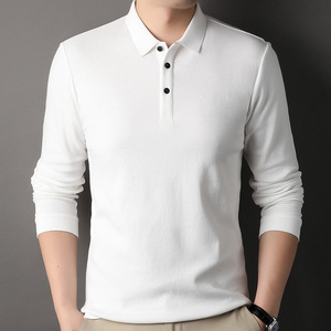 Camisas Polo Blancas al por Mayor para Hombre, Camisa de Manga Larga con Logotipo Personalizado para Hombre, Camiseta Polo de Golf Lisa y Transpirable para Entrenamiento - Product Image 5