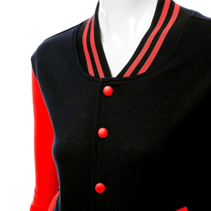 Women's Knitted <b>Varsity</b> <b>Jacket</b> Long Sleeve Regular Length Casual Breathable Custom Color Genuine Leather Shell <b>Plain</b> Dyed - Product Image 4