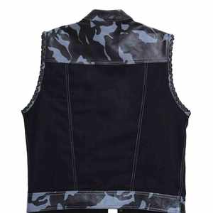 Nuevo diseño personalizable Reversible tela de poliéster clásico Vintage motocicleta cuero chaleco botón decoración invierno a prueba de viento - Product Image 2