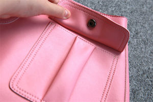 Falda Formal de Cuero Genuino para Mujer, con Cierre de Botones, Ecológica, Transpirable, Tipo Lápiz, Suministro OEM ODM - Product Image 6