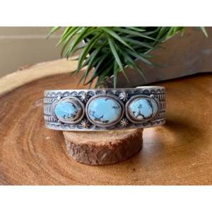 Jereme Delgarito Golden Hills Turquoise & Sterling <b>Silver</b> Fashion <b>Cuff</b> <b>Bracelet</b> - Product Image 1