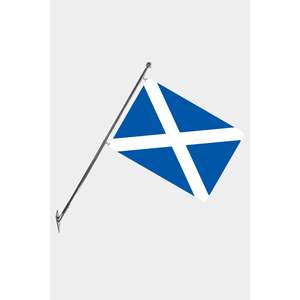 Ensemble de mât de drapeau télescopique mural Écosse avec bannières en polyester imprimées numériquement - Product Image 1