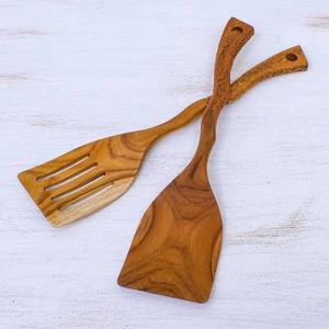 Más Popular asequible 2024 regalo de boda postre tenedor cuchara de madera tenedor herramientas de ensalada 2 piezas cuchara y tenedor herramientas para servir ensalada - Product Image 2