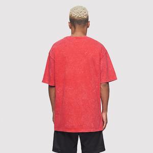 Los mejores fabricantes de ropa Drop Shoulder O Neck Tshirt Acid Washed 100% Camiseta de algodón para hombres Loose fit impreso - Product Image 6